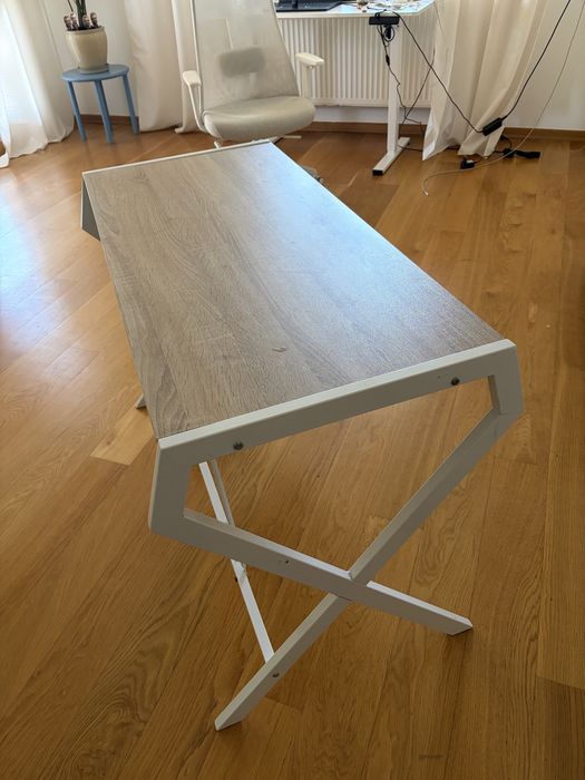 Biurko loftowe biały drewno