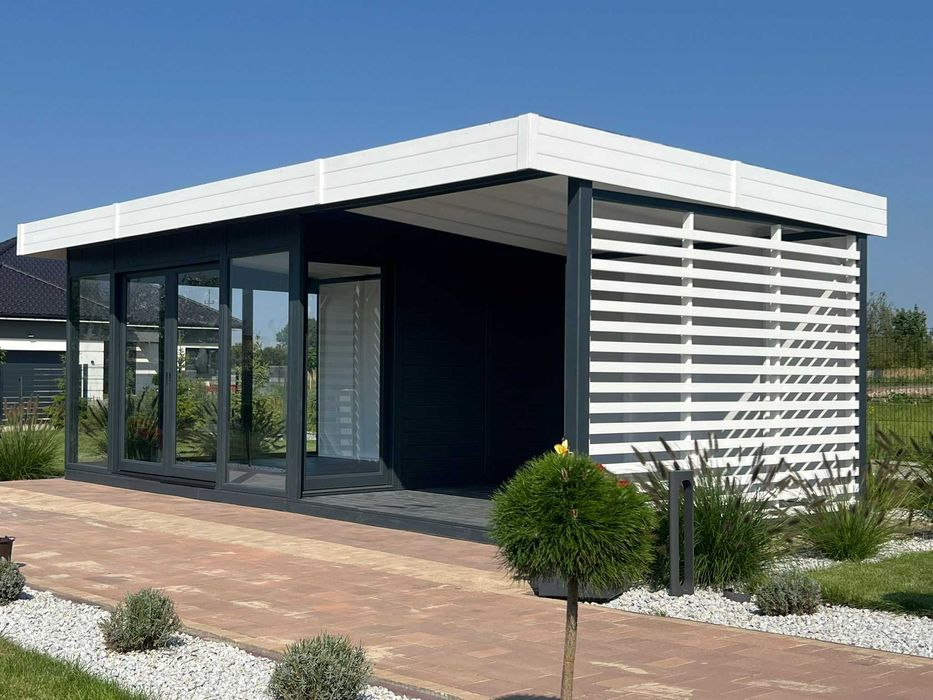 DOMEK 35m2 na ROD domek 4x4 i taras 4x4 MDN10A biuro gabinet siłownia