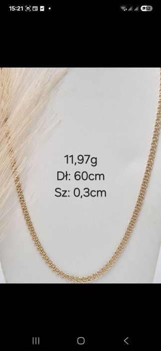 Złoty łańcuszek garibaldi 585 14k NOWY