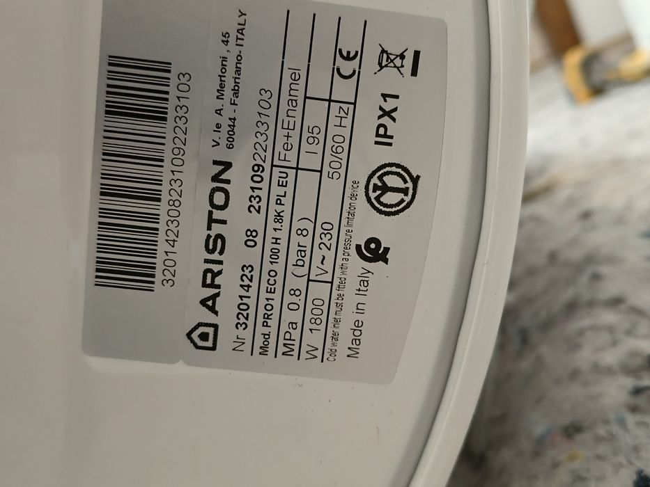 Bojler 100L Ariston jednokomorowy