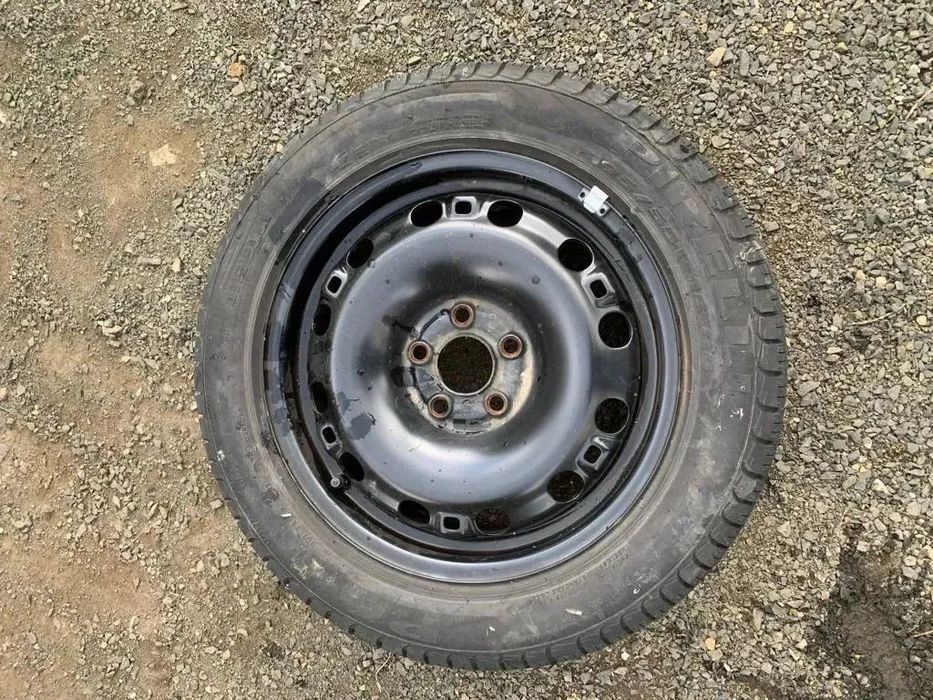 VW KOŁO ZAPASOWE 15 6J ET43 5x100 FELGA STALOWA 6Q0601027G OPONA PIRELLI P6 195/55/R15 VW AUDI SEAT SKODA