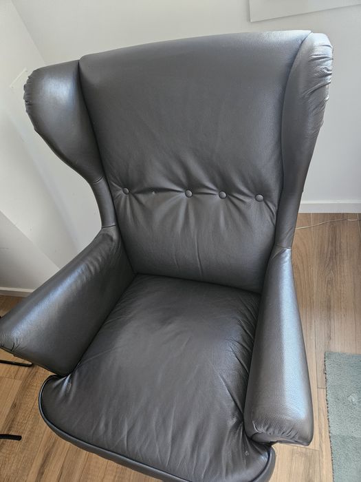 Poltrona ikea castanho escuro /couro sintético