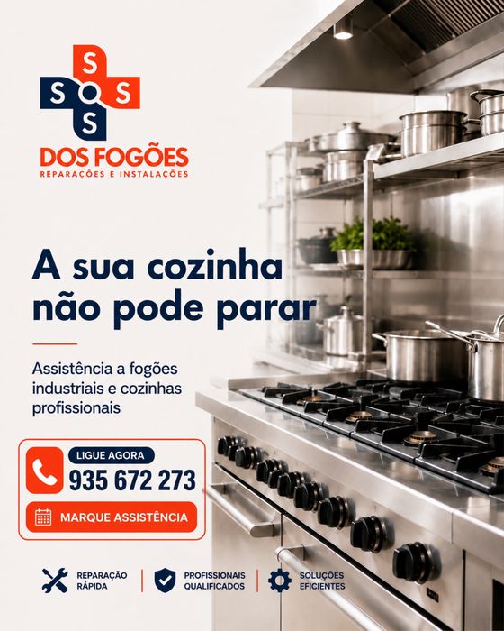 SOS Instalação placas a gás, elétricas | Reparação de fogões industriais | instalação de esquentador, termoacumulador, Manuntecao de cozinhas