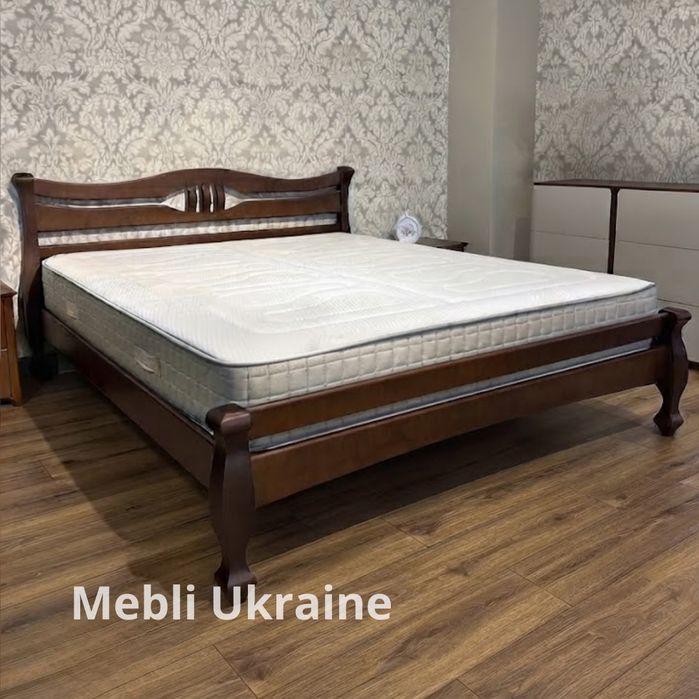 Деревянная кровать / ліжко  из массива ольхи: любые размеры и цвета. В наличии и под заказ со склада в Днепре — выбирайте надежное качество!