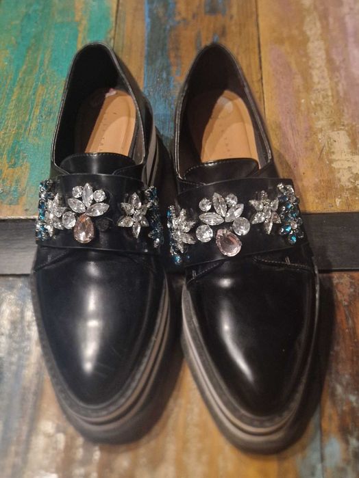 Zara trafaluc damskie mokasyny na platformie  r.36