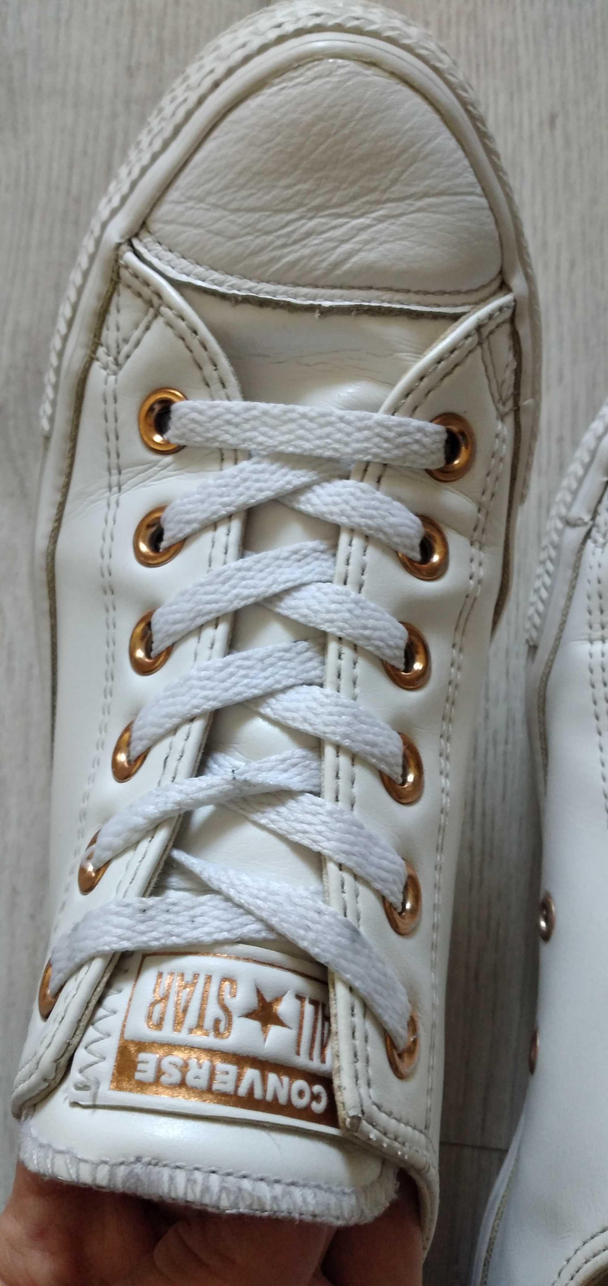 White leather converse with rose gold eyelets new arrivals