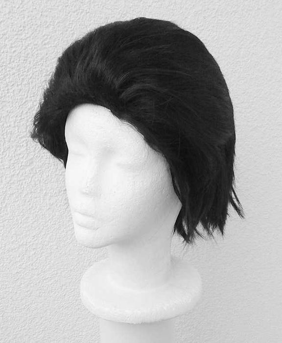 Czarna krótka peruka bez grzywki męska cosplay wig czarny