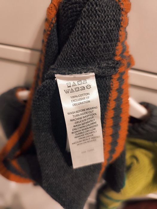 Sweter chłopięcy z dinozaurem, 100% bawełna, rozmiar 116