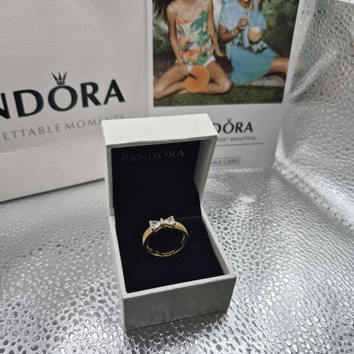 Anel Pandora Laço dourado