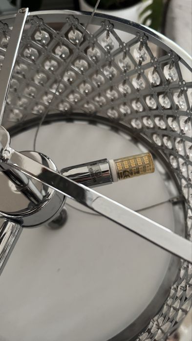 Lampa wiszaca sufitowa krysztalki krysztalowa srebrna glamour