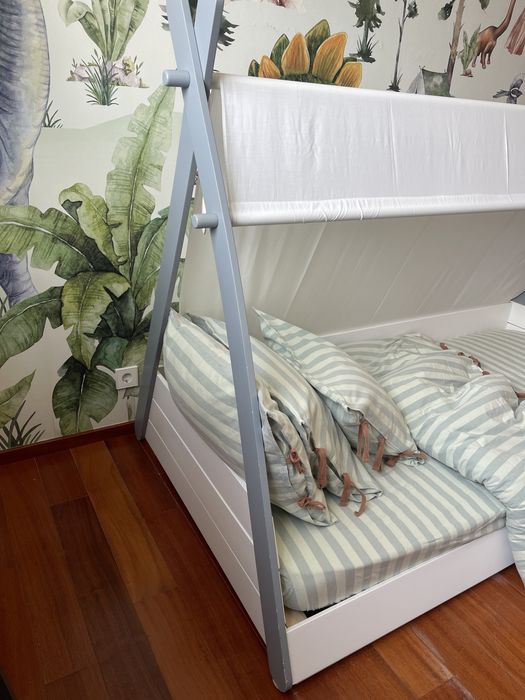 Cama Tipi de criança com estrado e colchão, SIFFROY