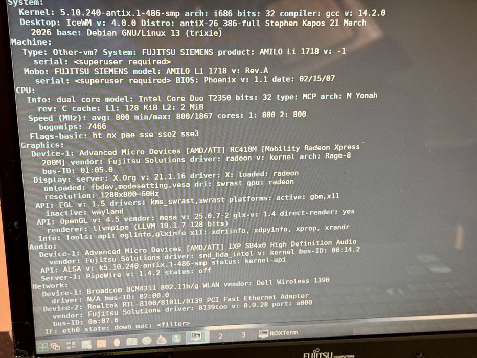 4x laptop dell fujitsu-siemens macbook hp