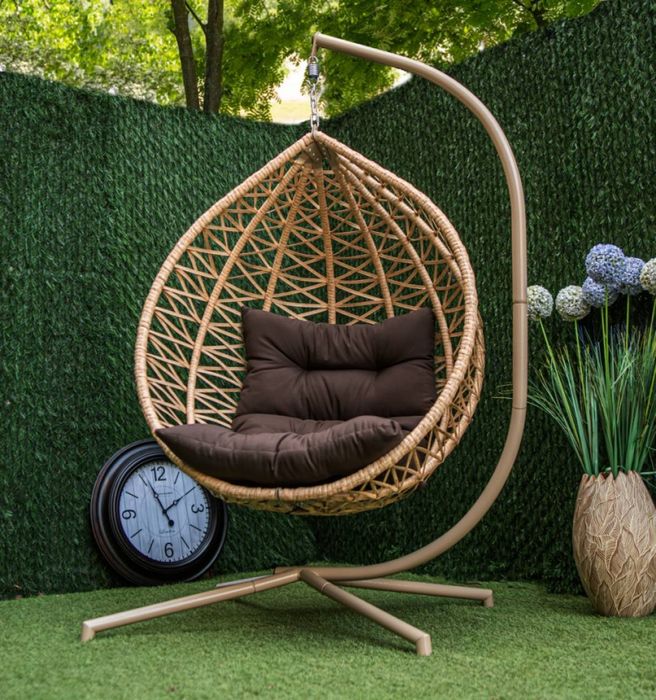 Крісло-Кокон Підвісне. Гойдалка для будинку, тераси, саду, з ротангу.