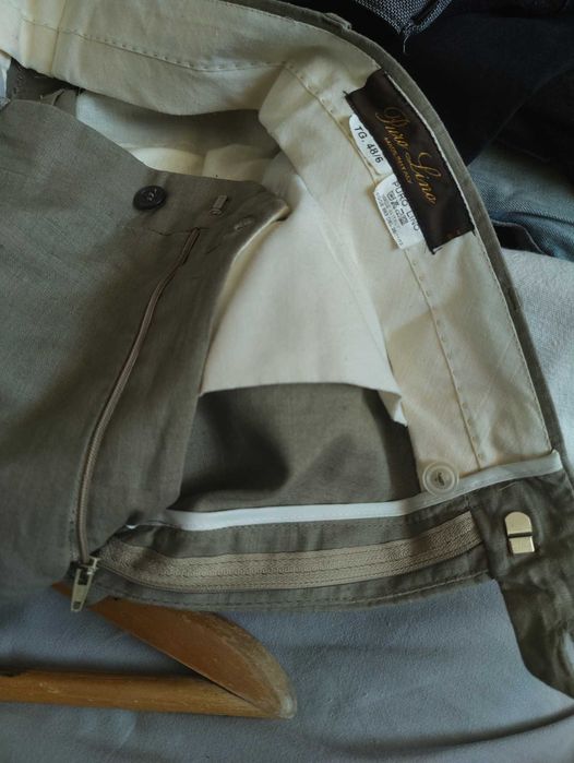 Джинсы (chino лён Puro Lino Italy w32 olive.
