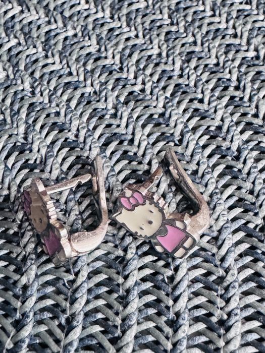 Сережки дитячі срібло Hello Kitty