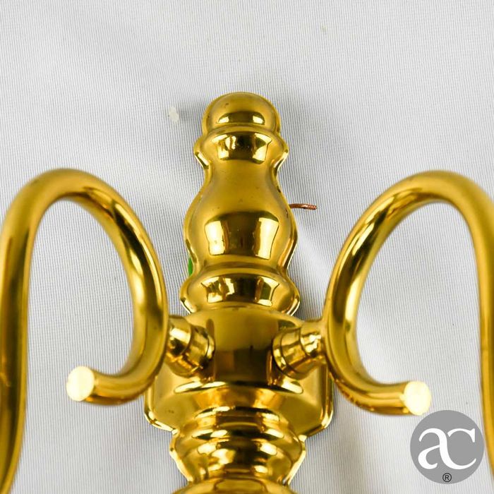 Par apliques parede de 2 lumes metal dourado, meados do séc. XX nº 2