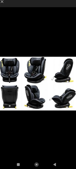Fotelik samochodowy ISOFIX 360° 40-150 cm Nowoczesny design funkcjonalny