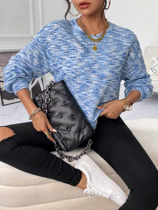 Bluzka Tie Dye Luźna Niebieska Casual Shein Xs 34