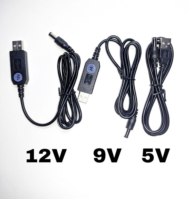 Кабель-перехідник USB-DC для роутера (5V на 9V/12V)
