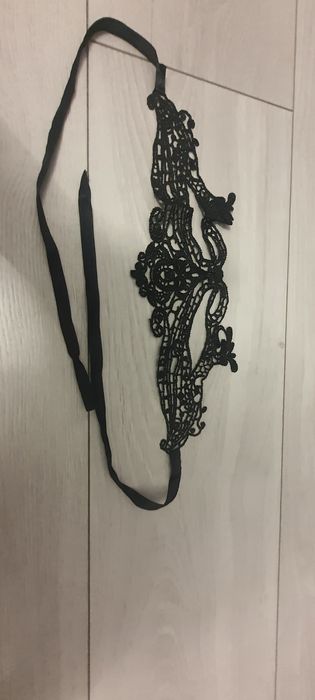 Czarna Opaska na oczy skóra lub koronka