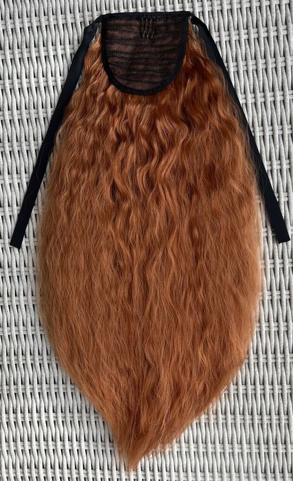 Premium Ultra włosy doczepiane, rudy kucyk, treska 307.