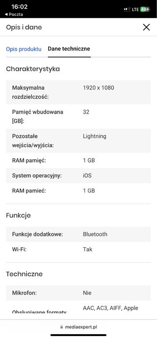 Apple tv hd 32gb czarny