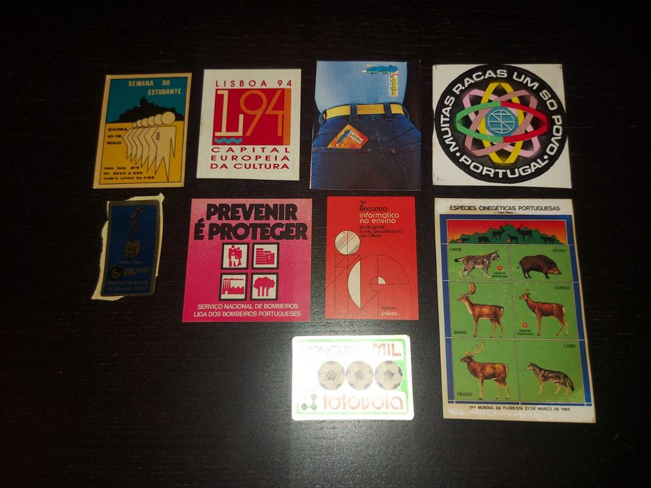 conjunto de autocolantes dos anos 80