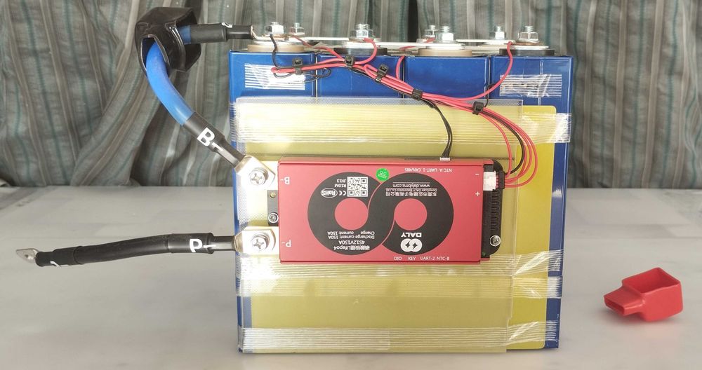 Bateria de lítio Powland, bateria LiFePO4,206 AH,BMS 4S 12V 150A