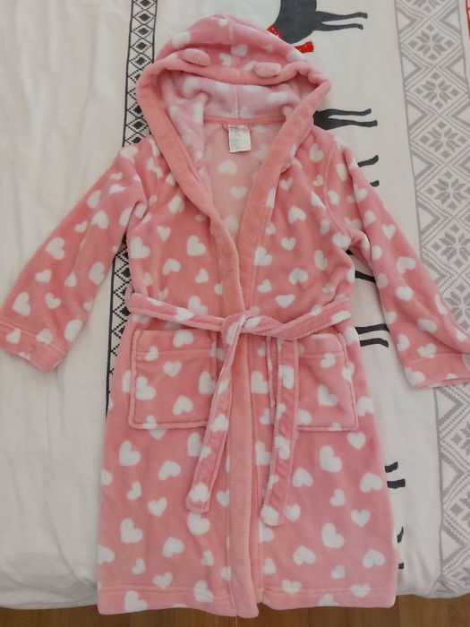 Różowy szlafrok h&m 122-128