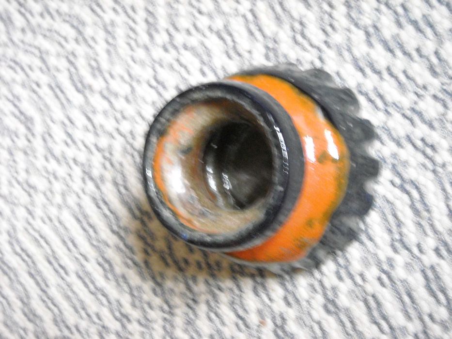 Castiçal antigo vela ceramica vidrada feito a mão