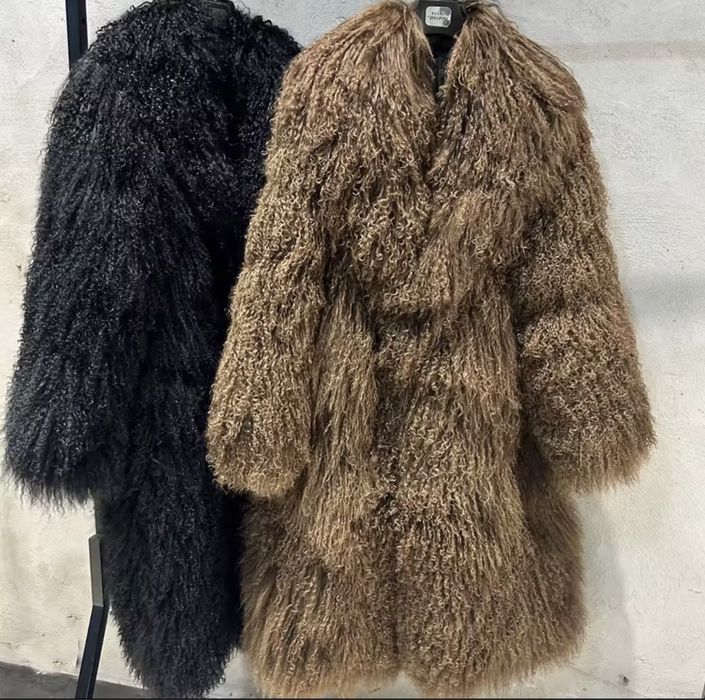 Kontantto plaszcz futro naturalne z lamy kolory rozne xs-3xl