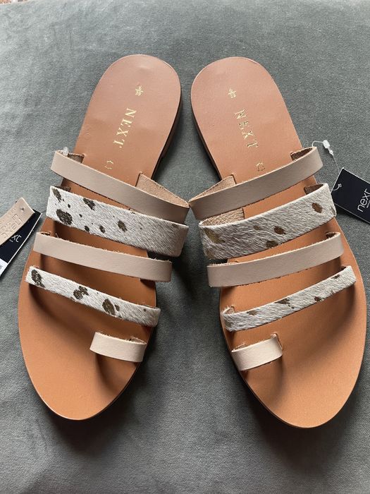 NEXT piękne skórzane klapki NOWE 39