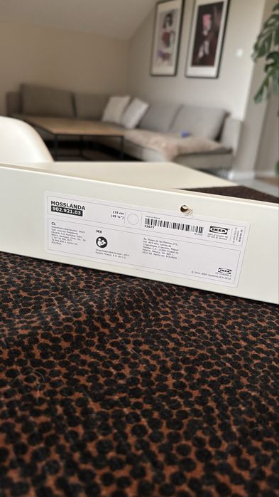 ikea polka biala 115cm mosslanda biala na zdjecia