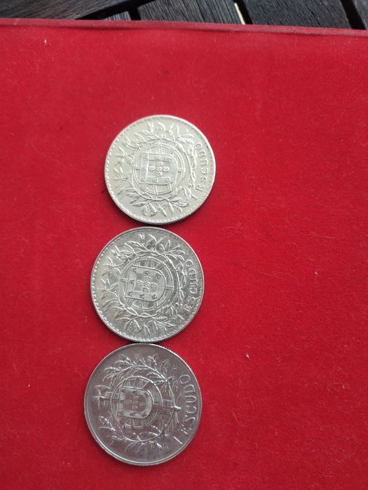 Três Moedas de 1$00 República Portuguesa 1910/15/16