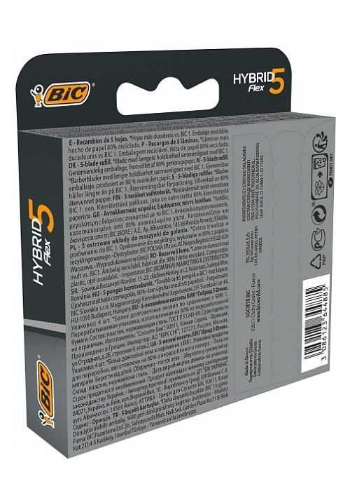 BiC Hybrid 5 Flex 5-ostrzowe wkłady do maszynki do golenia 4 sztuki