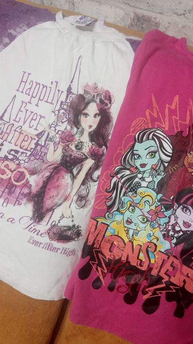 Ever after high, Monster high bluzeczki z bajek od 8 -9 lat wzr 134