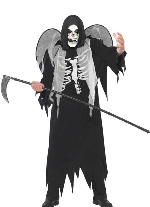 Halloween maska skrzydła szkielet przebranie kościotrup