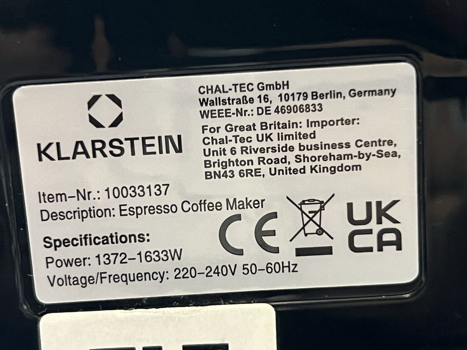 Кавоварка з Німеччини Klarstein BellaVita 10033137