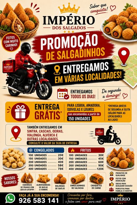 Promoção de Salgadinhos Congelados e Fritos