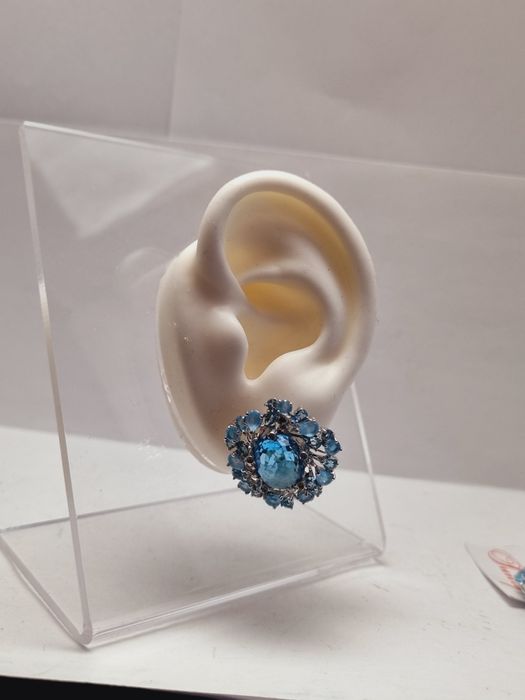 Золотой гарнитур с аквамаринами