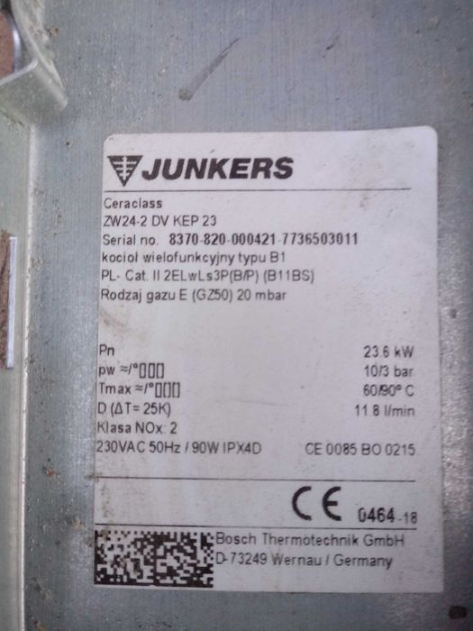 Części Junkers Ceraclass ZW 24-2 DV KEP