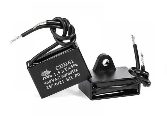 Конденсатор JYUL CBB-61 1,5 mF, 450 VAC (квадратний корпус-провід)