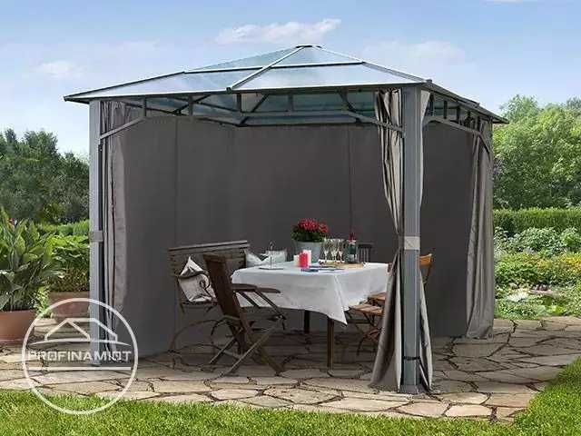 Pawilon ogrodowy Hardtop Sunset Deluxe ciemno-szary 3x3m