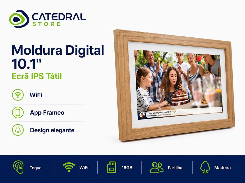 Moldura Digital FRAMEO 10.1" Denver Madeira Carvalho