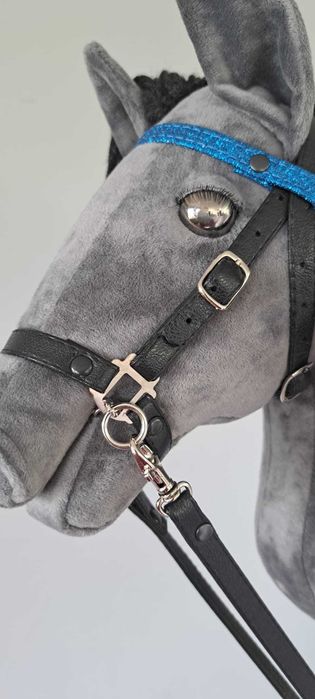 Kantar, uzda, wodze (ogłowie) Hobby Horse A4 NIEBIESKI BROKAT