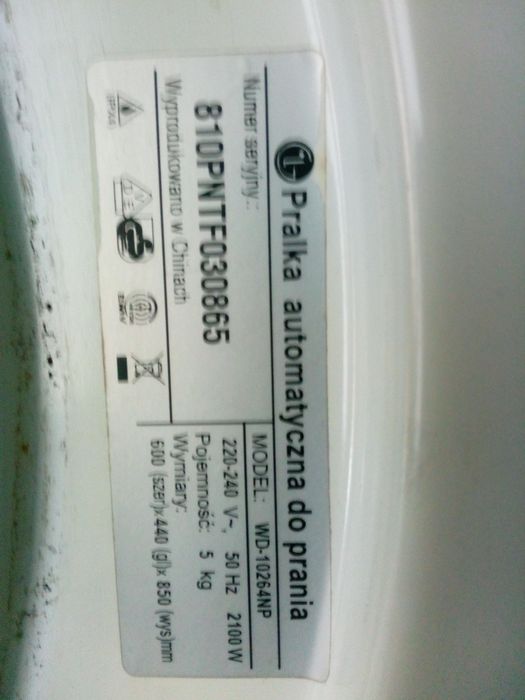 Programator do pralki LG model DW-10264NP