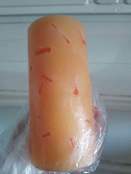 Vela cilíndrico cor laranja