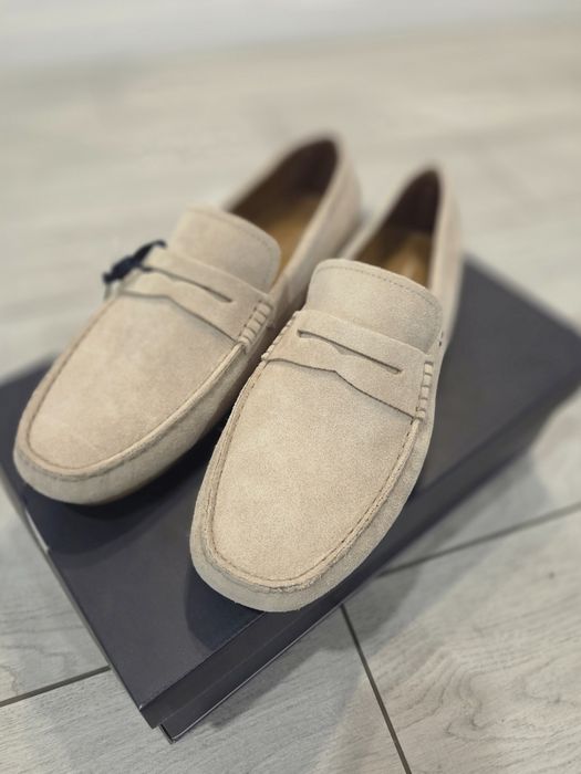Tommy Hilfiger Mokasyny Casual Hilfiger Suede Driver Beżowy rozm 42