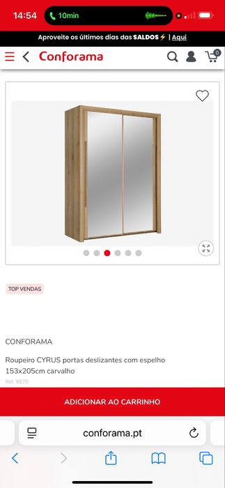 Roupeiro cor BRANCA em vez de Carvalho