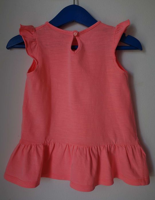 Vestido para menina Laranja salmão para verão 6-9 meses